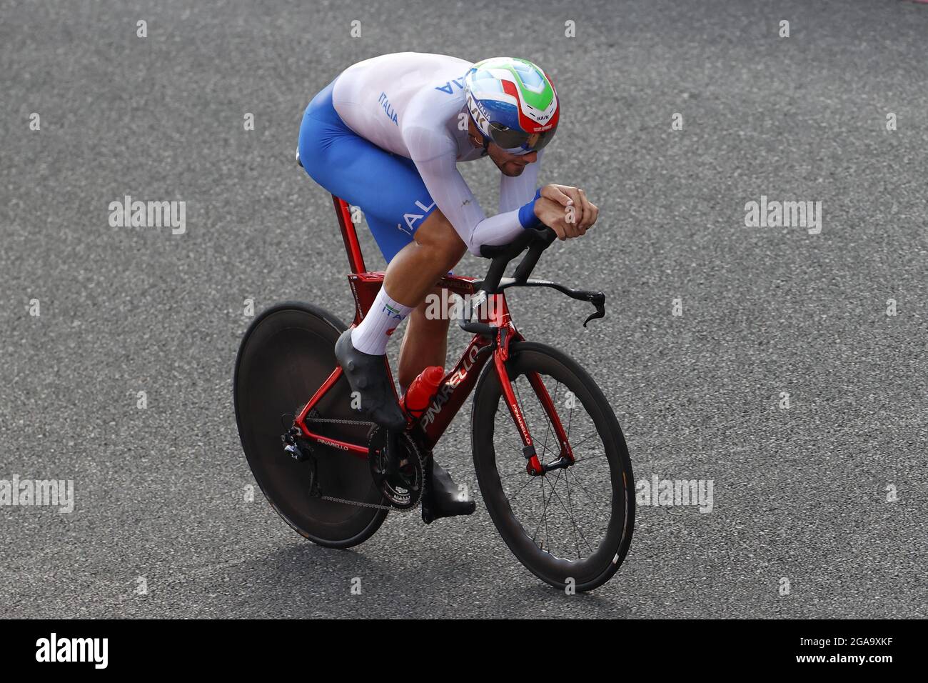 Tokio, Giappone. Juli 2021. GANNA Filippo (ITA) während der Olympischen Spiele Tokio 2020, Radrennen Individual Time Trial der Männer am 28. Juli 2021 auf dem Fuji International Speedway in Oyama, Japan - Foto Kishimoto/DPPI Credit: Independent Photo Agency/Alamy Live News Credit: Independent Photo Agency/Alamy Live News Stockfoto