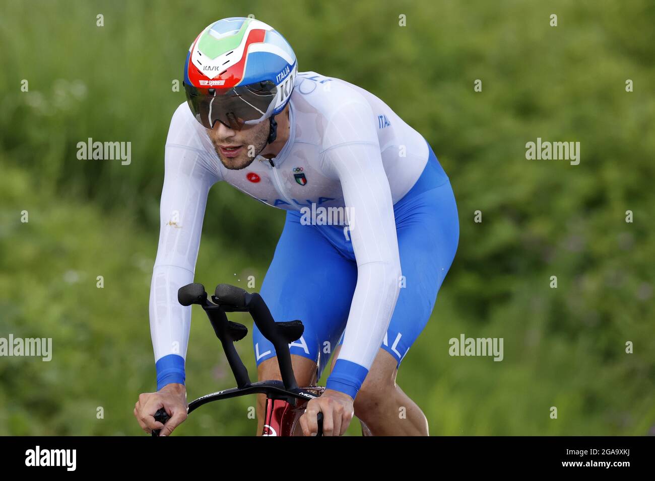 Tokio, Giappone. Juli 2021. GANNA Filippo (ITA) während der Olympischen Spiele Tokio 2020, Radrennen Individual Time Trial der Männer am 28. Juli 2021 auf dem Fuji International Speedway in Oyama, Japan - Foto Kishimoto/DPPI Credit: Independent Photo Agency/Alamy Live News Credit: Independent Photo Agency/Alamy Live News Stockfoto