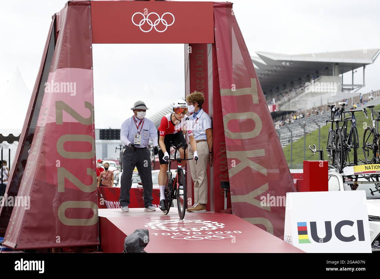 Tokio, Giappone. Juli 2021. REUSSER Marien (SUI) 2. Silbermedaille während der Olympischen Spiele Tokio 2020, Radrennen Individual Time Trial der Frauen am 28. Juli 2021 auf dem Fuji International Speedway in Oyama, Japan - Foto Kishimoto/DPPI Kredit: Unabhängige Fotoagentur/Alamy Live News Kredit: Unabhängige Fotoagentur/Alamy Live News Stockfoto