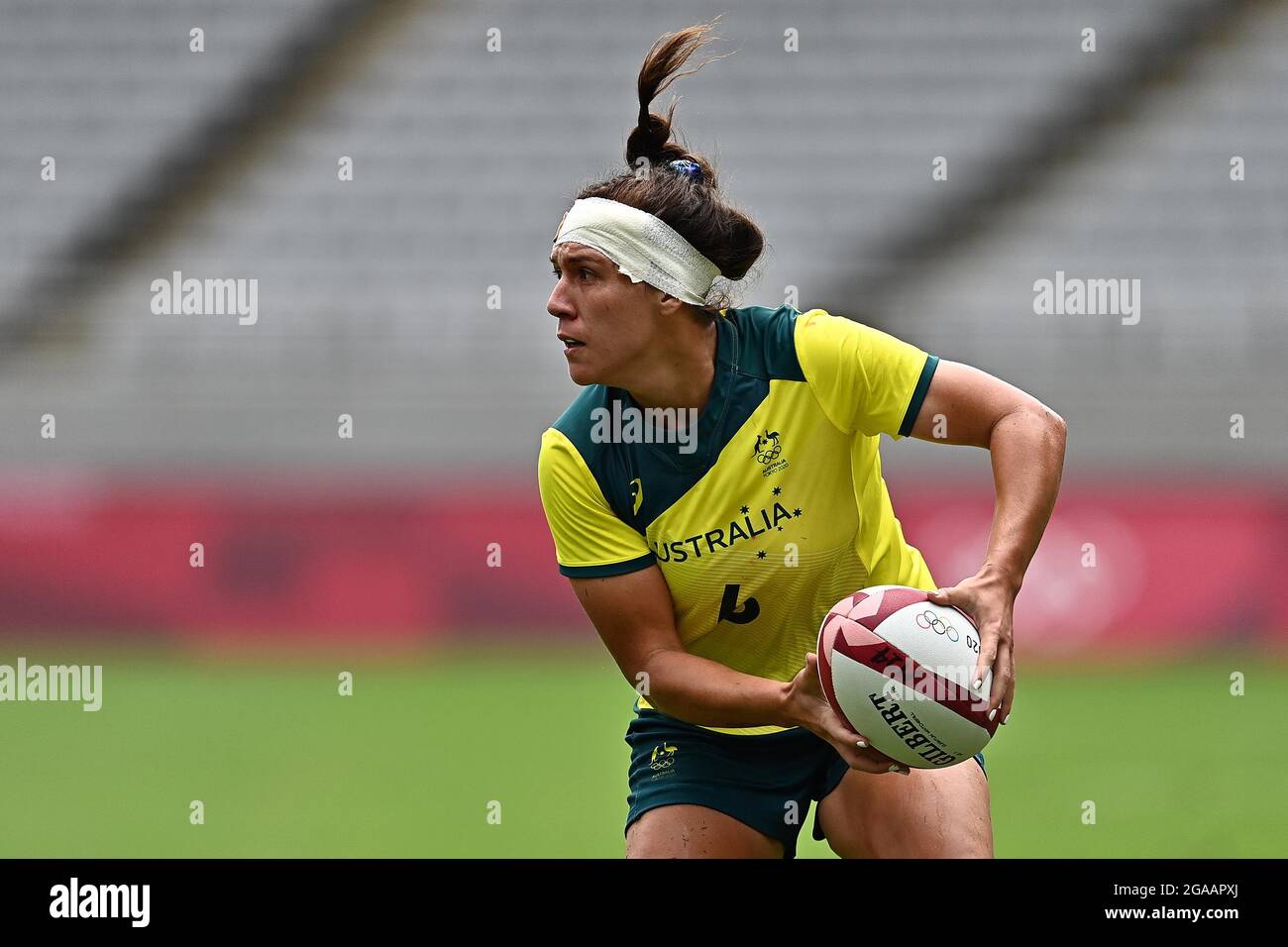 Tokio, Japan. Juli 2021. Damen Rugby 7s. Australien vs. USA. Tokyo Stadium. 376-3. Nishimachi. Chofu-shi. Tokio. Evania pelite (AUS). Kredit Garry Bowden/Sport in Pictures/Alamy live News Kredit: Sport in Pictures/Alamy Live News Stockfoto