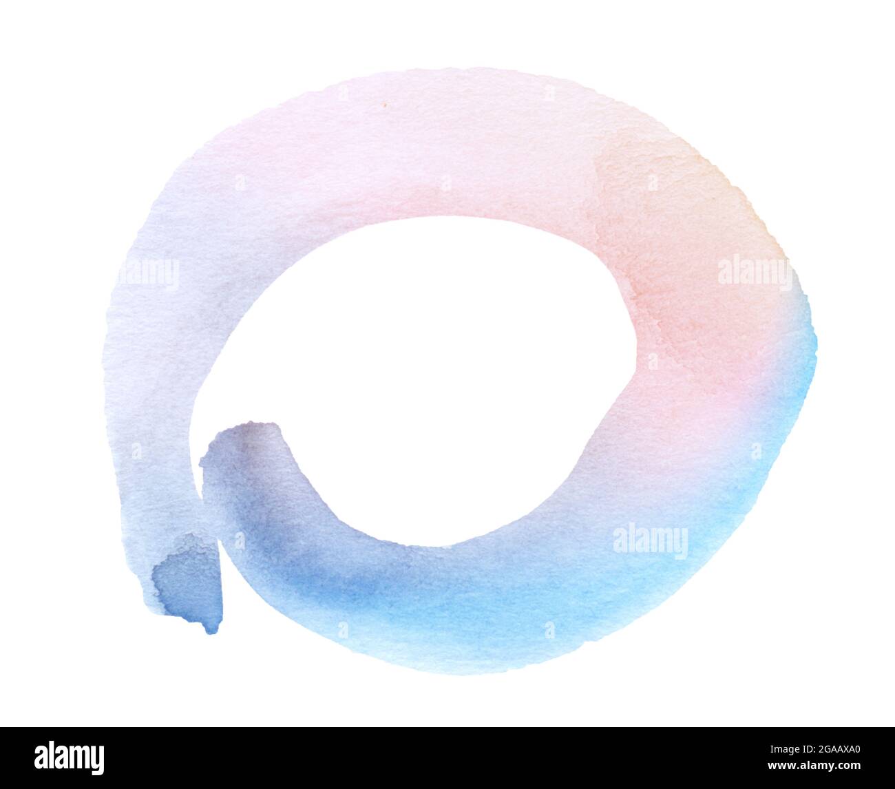 Rahmen in Form einer mehrfarbigen Aquarelllinie. Originalhintergrund für Logo, Überschrift, Verkaufsbanner. Stockfoto