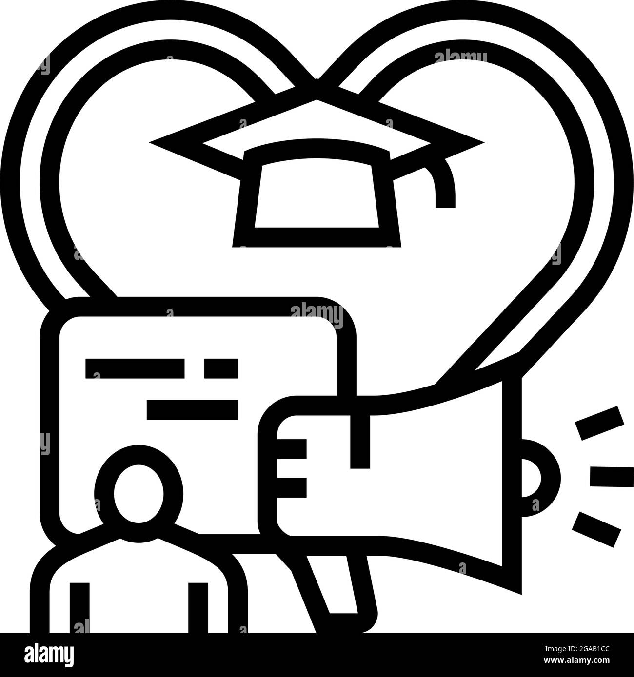 Illustration für Symbole für Kommunikations- und Lernlinien Stock Vektor