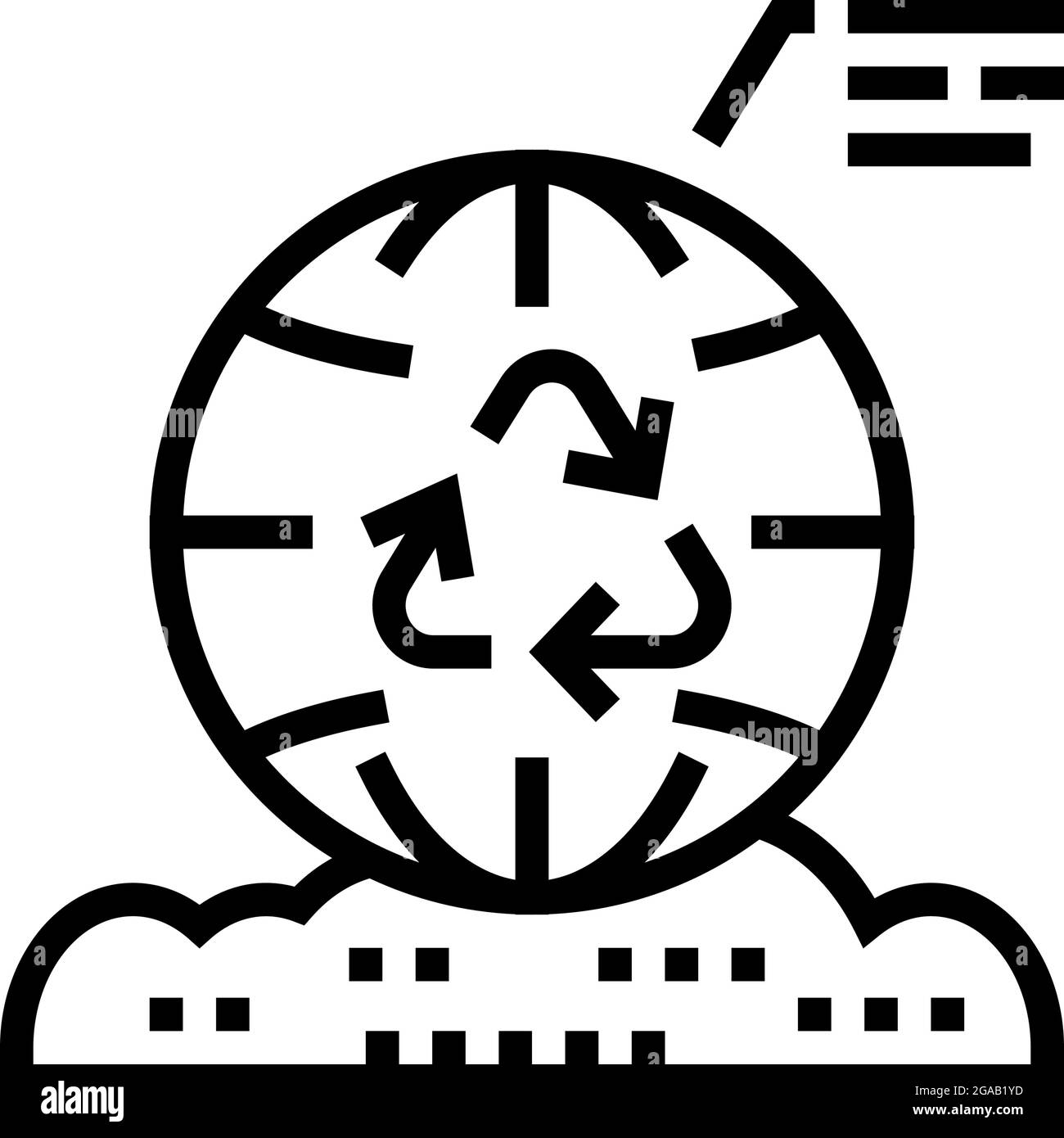 Abbildung des Symbols der Abfallbewirtschaftungslinie Stock Vektor
