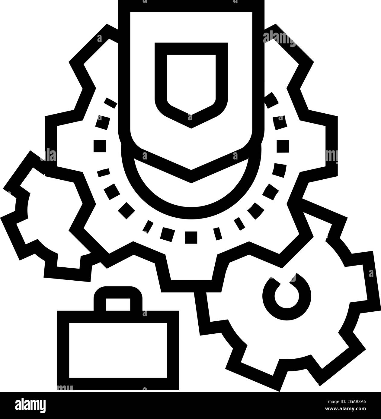 Vektorgrafik für Symbole der Sicherheitslinie am Arbeitsplatz Stock Vektor