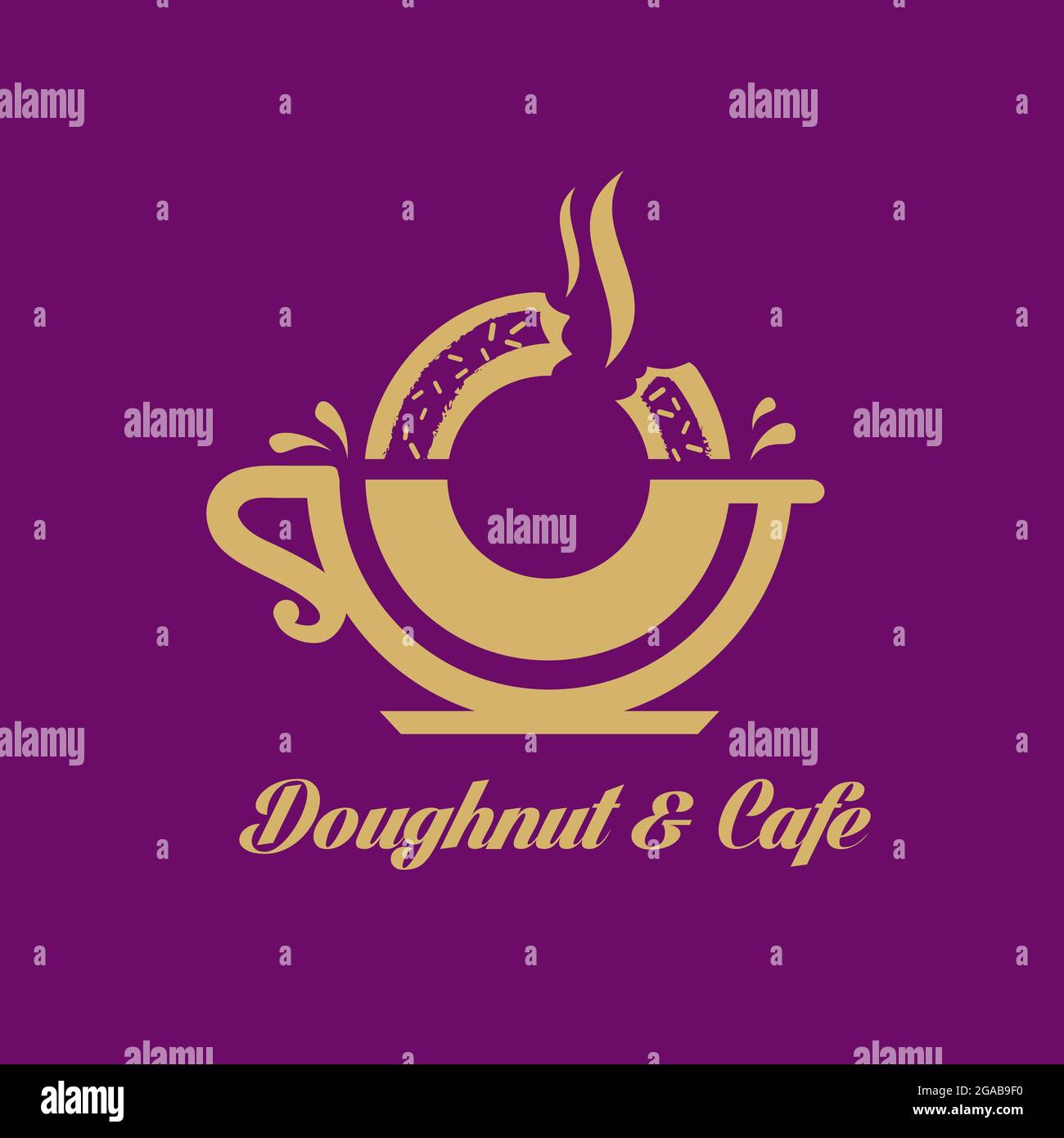 Donut Cafe Donut und Cafe Logo für Food oder Cafe Business und jeden anderen möglichen Zweck. Stock Vektor