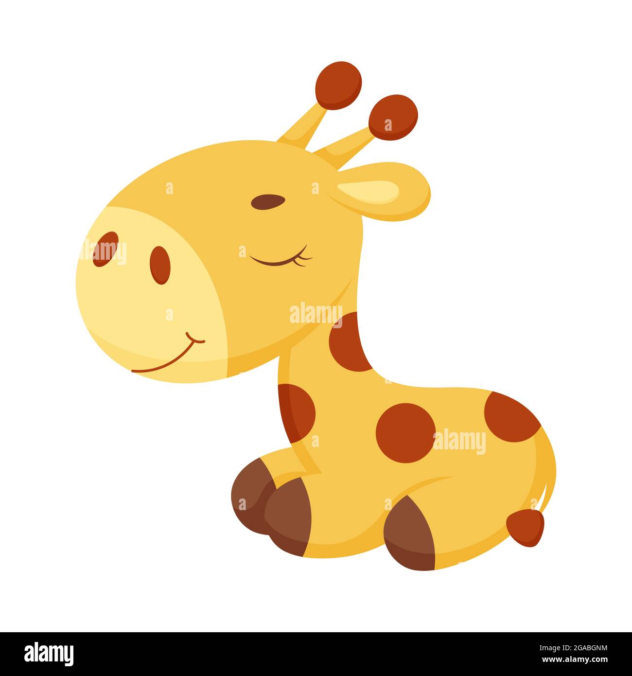 Niedliche kleine schlafende Giraffe. Lustige CartoonFigur zum Drucken