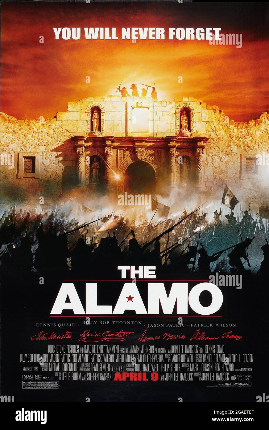 The Alamo Year : 2004 USA Regie : John Lee Hancock Amerikanisches Plakat Stockfoto