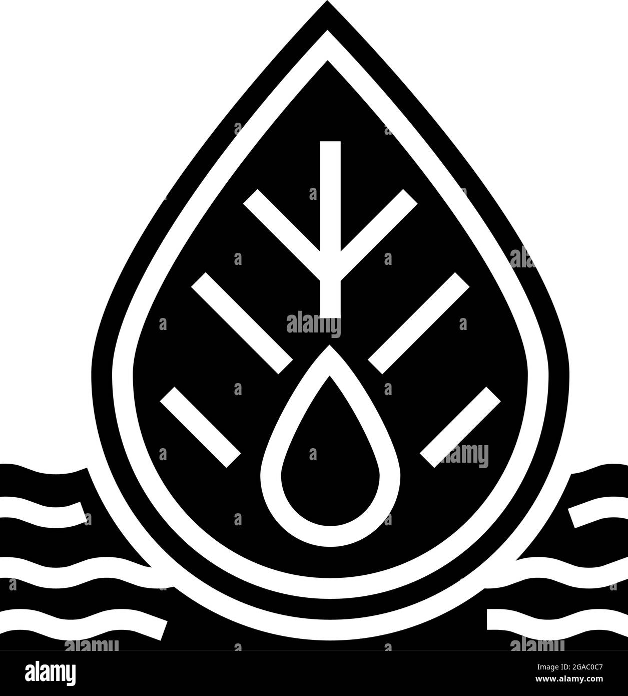Abbildung des Symbols „Qualität des Abwassers und des umgebenden Wassers“ Stock Vektor