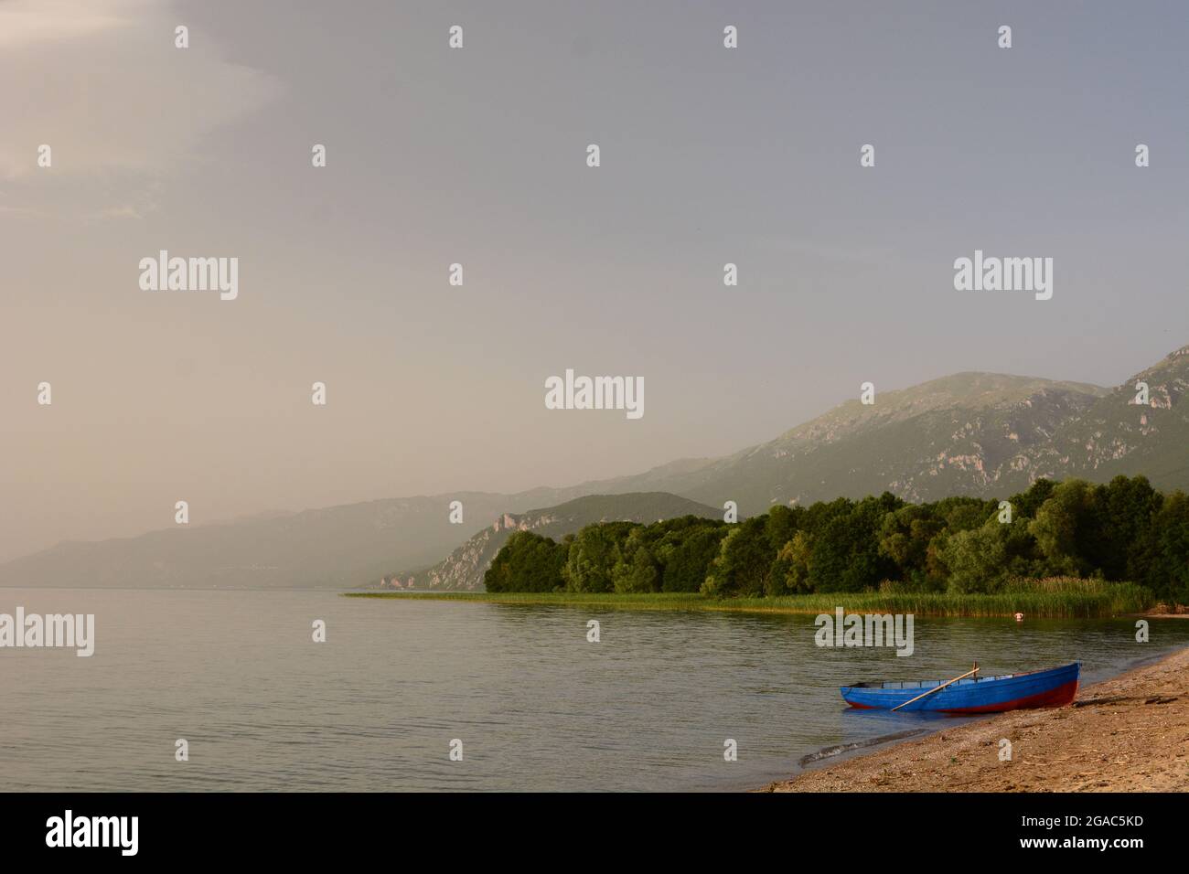 Seeblick in Saint Naum. Ohridsee. Nordmakedonien Stockfoto