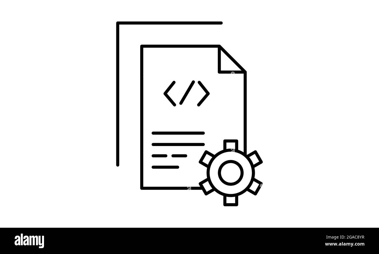 Codeeinstellung Symbol für Vektorlinie. Elemente für mobiles Konzept und Web-Apps. Dünne Linien-Symbole für Website-Design und Entwicklung, App-Entwicklung. Stock Vektor