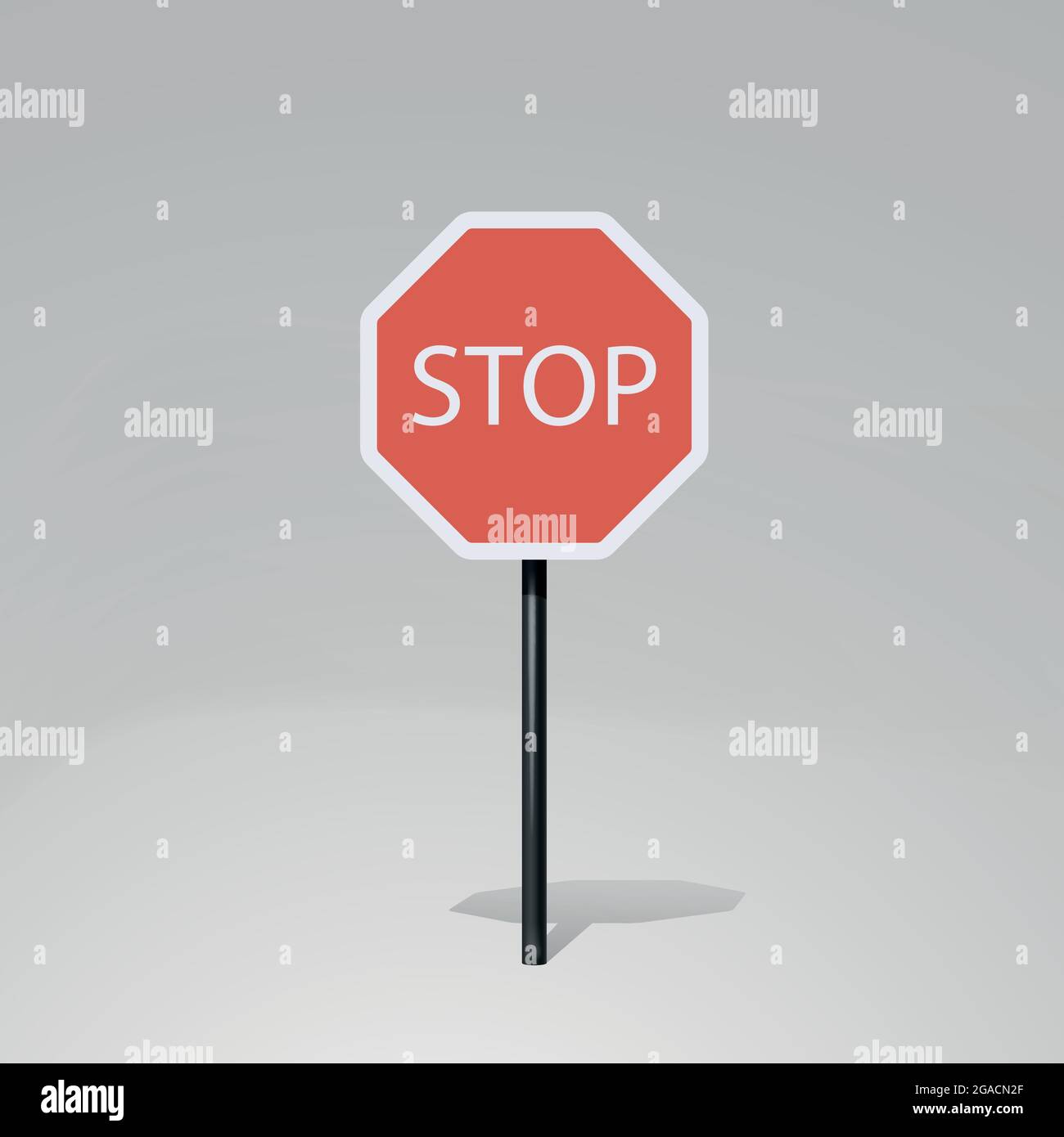 Rotes Stoppschild in Farbe auf Weiß Stock-Vektorgrafik - Alamy