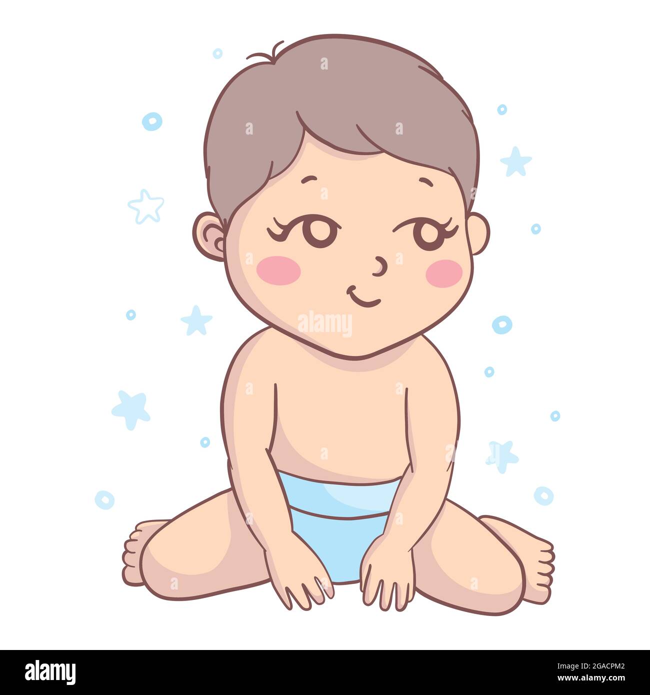 Vorlage Für Babyduschkarte. Babydusche mit Baby einladen Stock Vektor