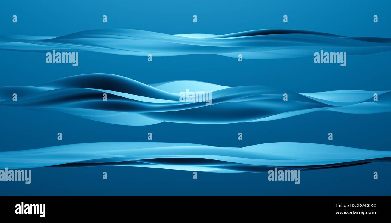 Abstrakter Hintergrund mit fließenden Kurven oder Wellen, 3d-Visualisierung eleganter Formen Stockfoto