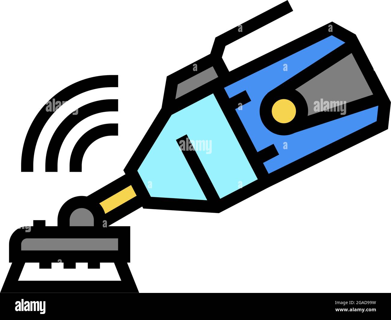 Abbildung mit Symbolen für Handstaubsauger im Pool Stock Vektor