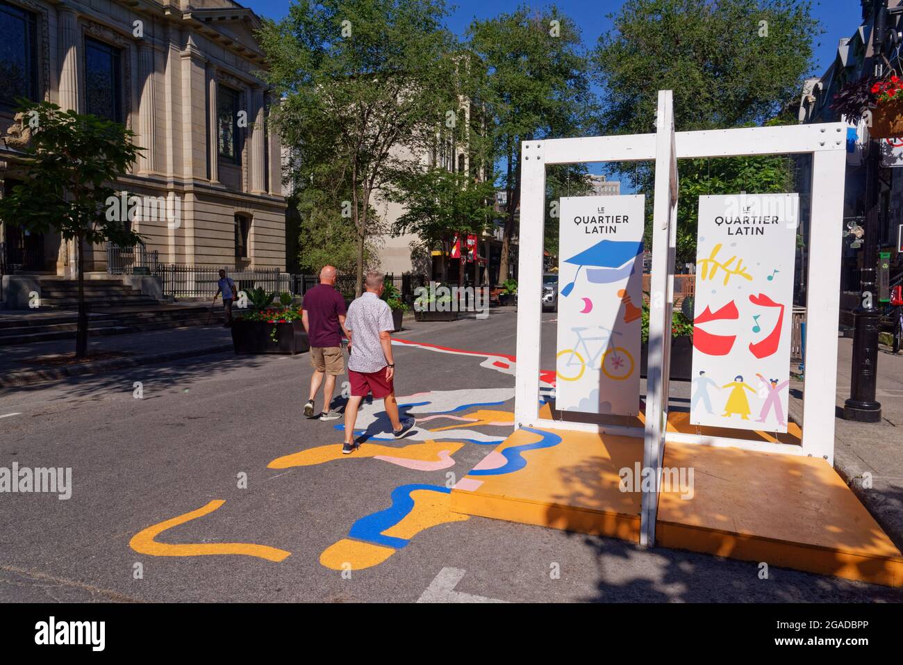 Rue St Denis im Quartier Latin in Montreal, Quebec, Kanada Stockfoto