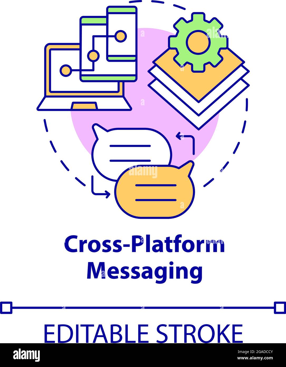 Symbol für plattformübergreifendes Messaging-Konzept Stock Vektor