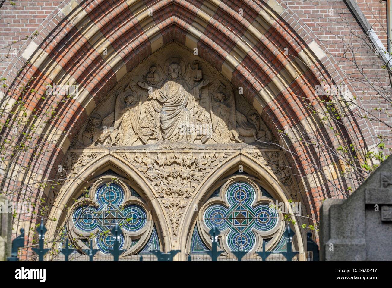 Bogenfenster, Posthoornkerk, Amsterdam Stockfoto