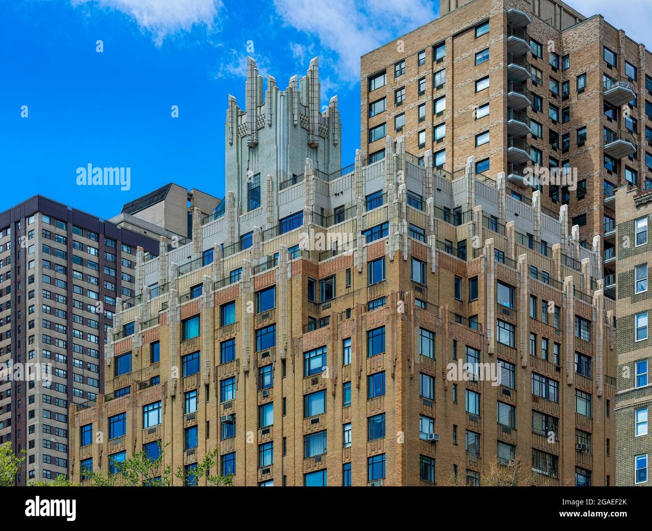 Das 55 Central Park West ist ein Art déco-Wahrzeichen, das von Schwartz & Gross entworfen wurde. Stockfoto