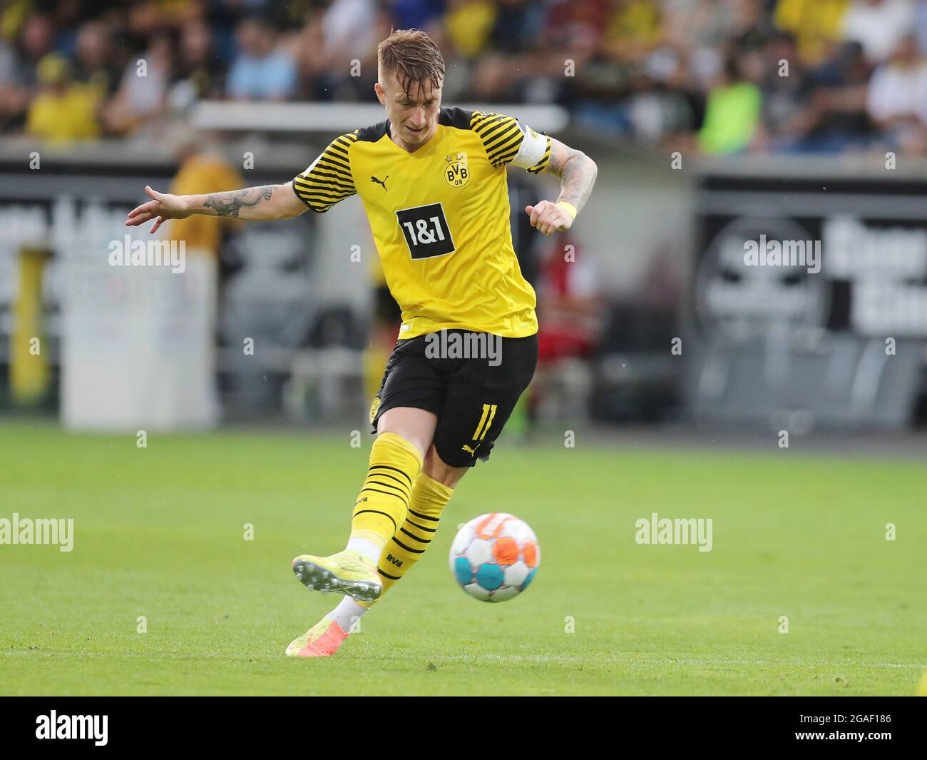 firo: 30.07.2021, Fußball, 1. Bundesliga, Saison 2021/2022, Testspiel, BVB Borussia Dortmund - FC Bologna Individuelle Action, Marco Reus Stockfoto