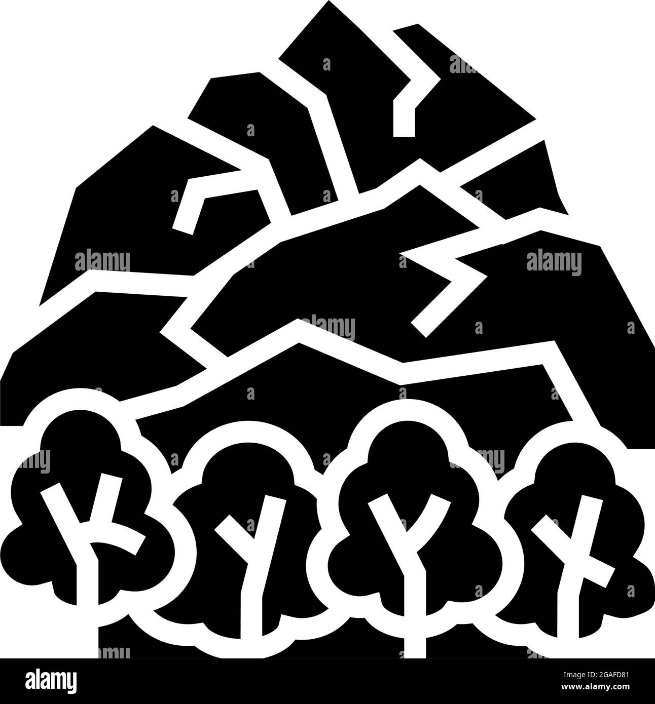 Tundra Landschaft Glyphen Symbol Vektor Illustration Stock Vektor
