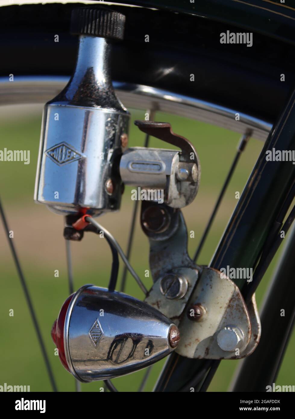 Detail eines Raleigh Fahrrads Stockfoto