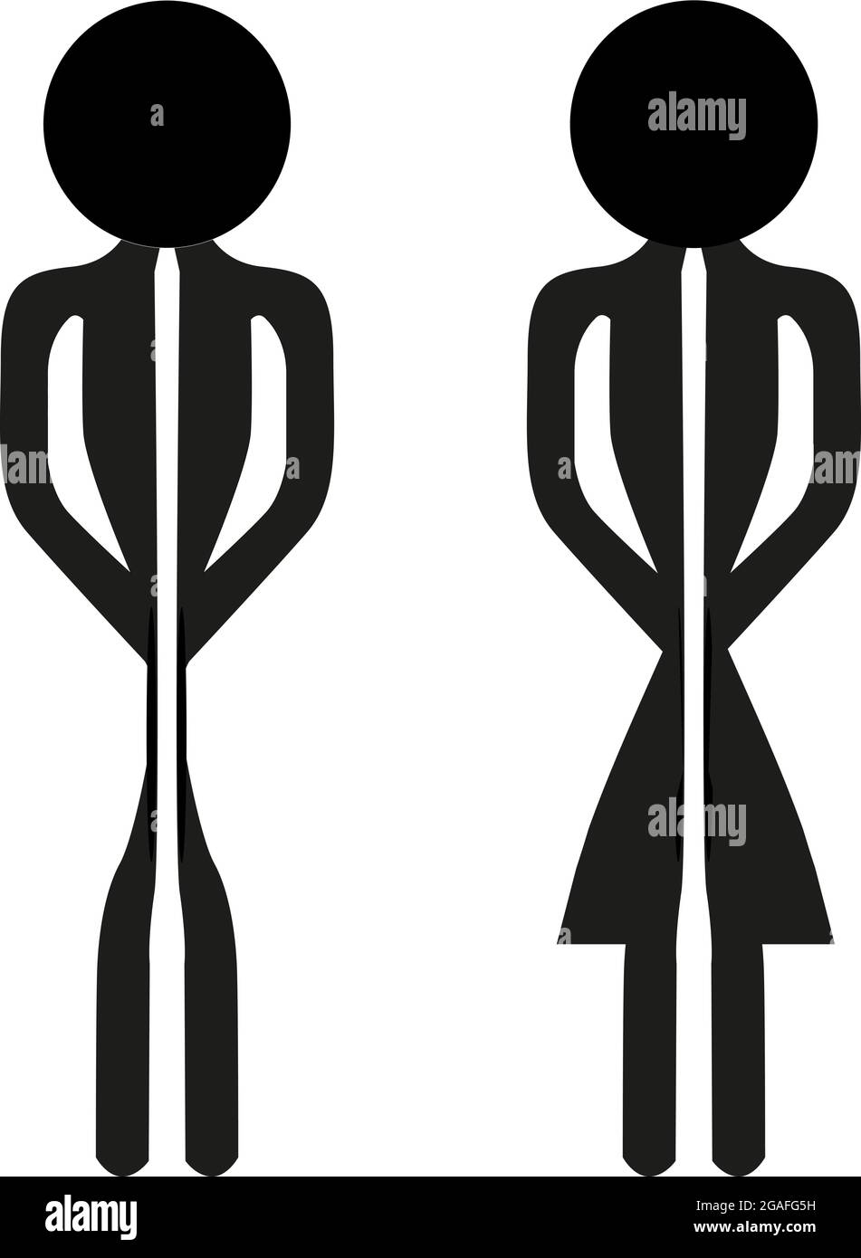 Eltern und ihre Kinder Illustration in schwarz und whiite Stock Vektor