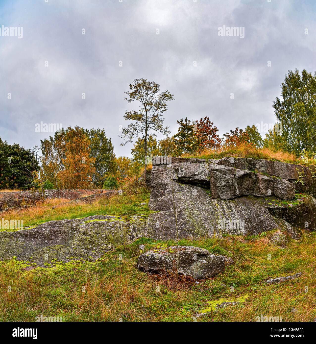 Vysozk, bis 1917 - Trongsund, von 1917 bis 1948 - Uuras. Eine Hafenstadt in Russland, im Bezirk Wyborgski des Leningrader Gebiets. Eines der kleinen Stockfoto