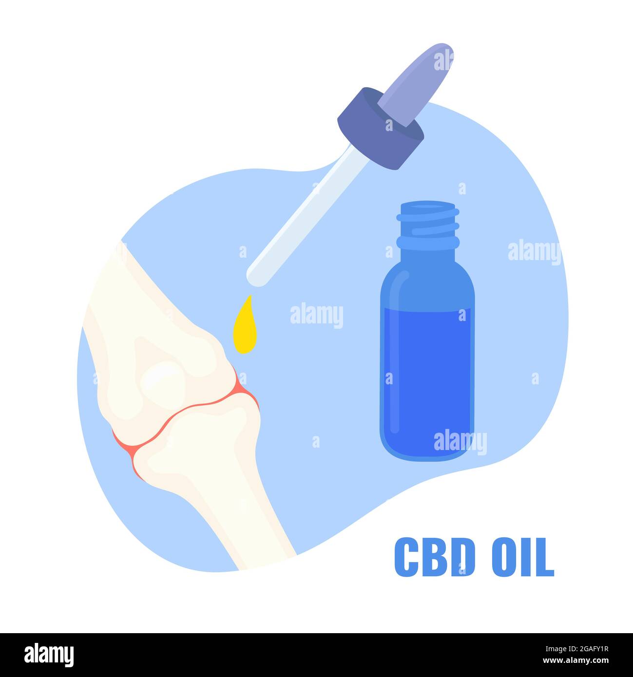 Osteoporose-Behandlung mit CBD-Öl, konzeptionelle Illustration Stockfoto