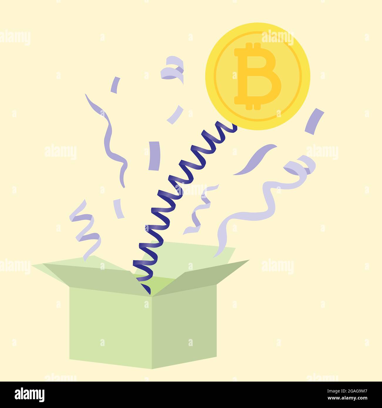 Aufstieg des Bitcoin-Konzepts. Unvorhersehbarer Bitcoin-Wert Stock Vektor