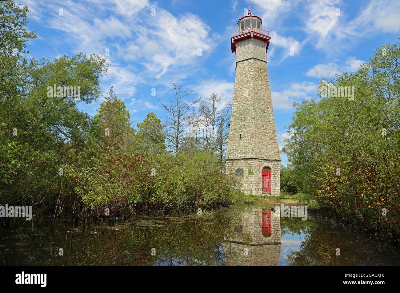 Landschaft mit dem Leuchtturm von Gibraltar Point - Toronto, Kanada Stockfoto