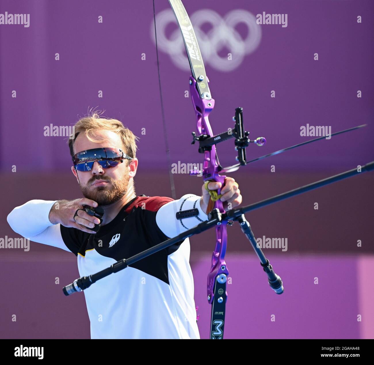 Tokio, Japan. Juli 2021. Bogenschießen Olympische Spiele, Olympiabugel