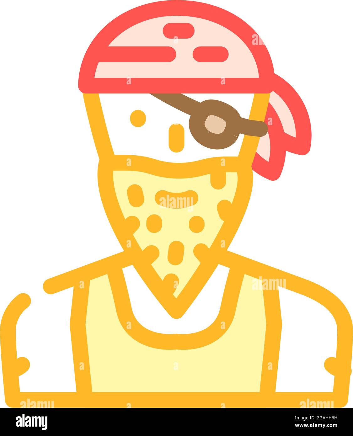 Pirate Person Farbe Symbol Vektor Illustration Stock Vektor