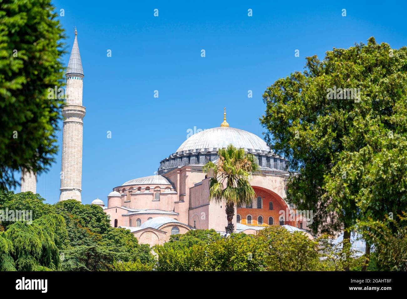 Türkei Istanbul Hagia Sophia.Heilige große Moschee, und früher die Kirche der Hagia Sophia, einer der touristischen besuchten Orte Stockfoto