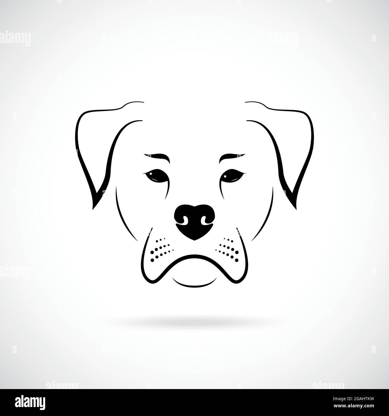 Fang amerikanische Bulldogge auf weißem Hintergrund. Hundesymbol für Ihr Design. Stock Vektor