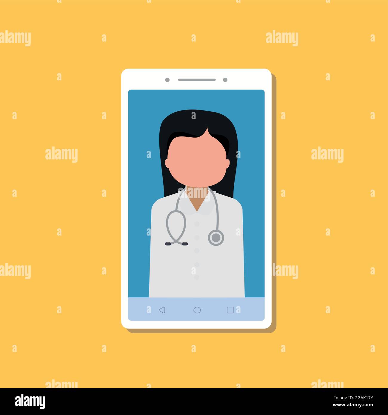 Medizinische Online-Beratung auf dem Smartphone. Stock-Vektor Stock Vektor