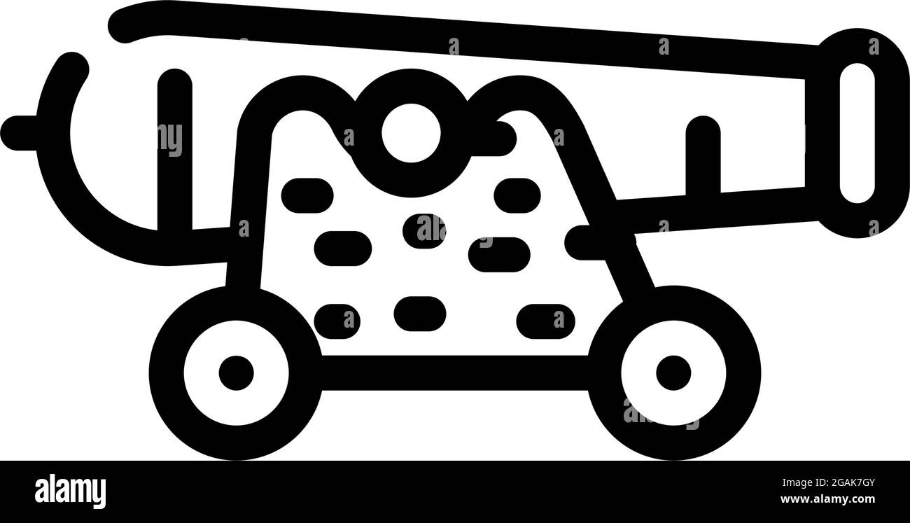 Kanone Piraten Linie Symbol Vektor Illustration Stock Vektor