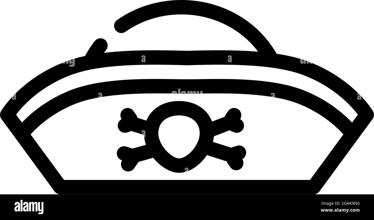 hut Piraten Linie Symbol Vektor Illustration Stock Vektor