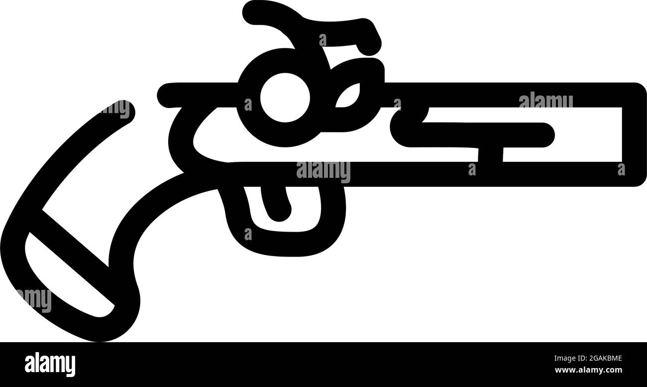 Waffe Waffe Piraten Linie Symbol Vektor Illustration Stock Vektor