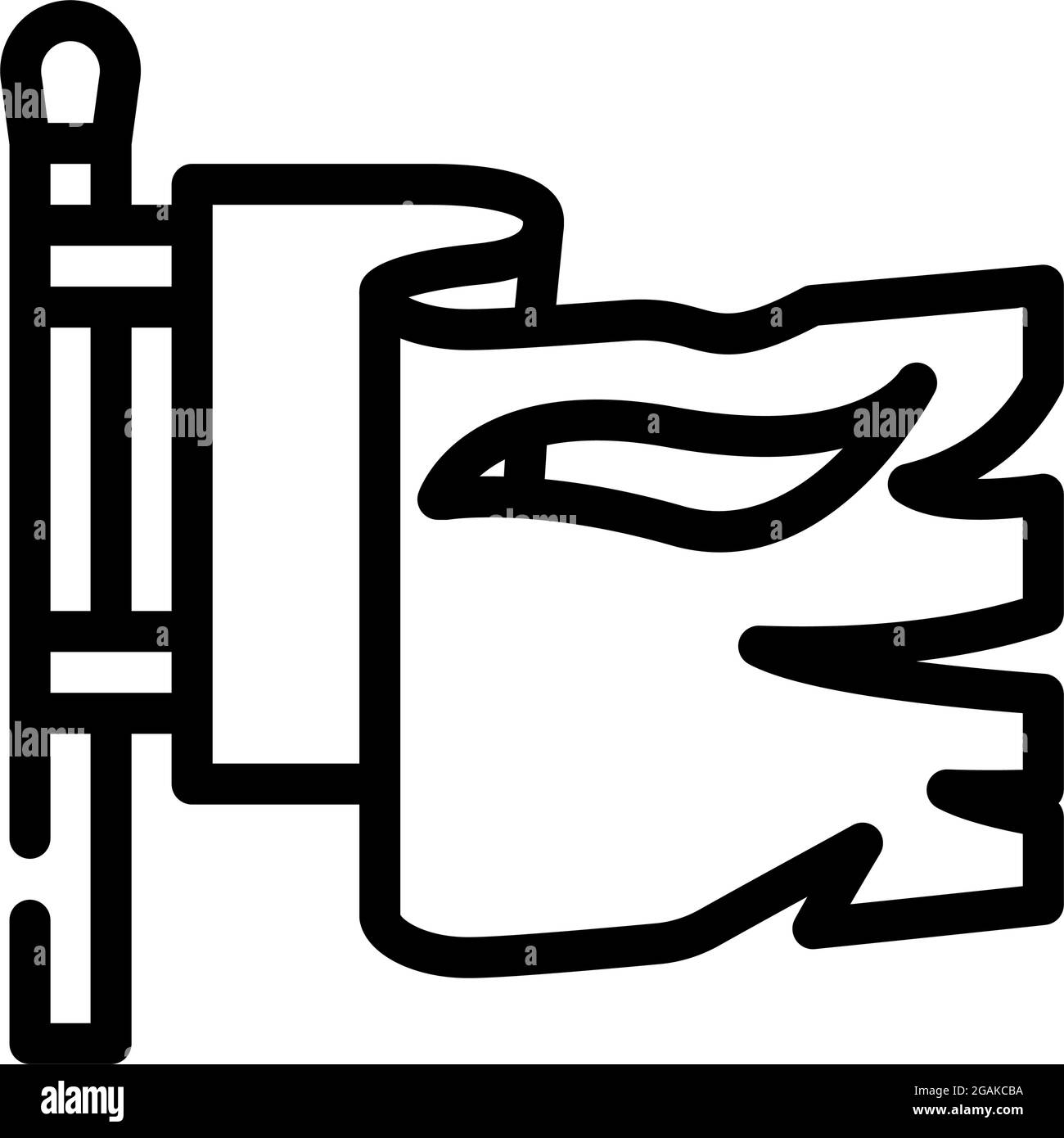 Flagge Piraten Linie Symbol Vektor Illustration Stock Vektor