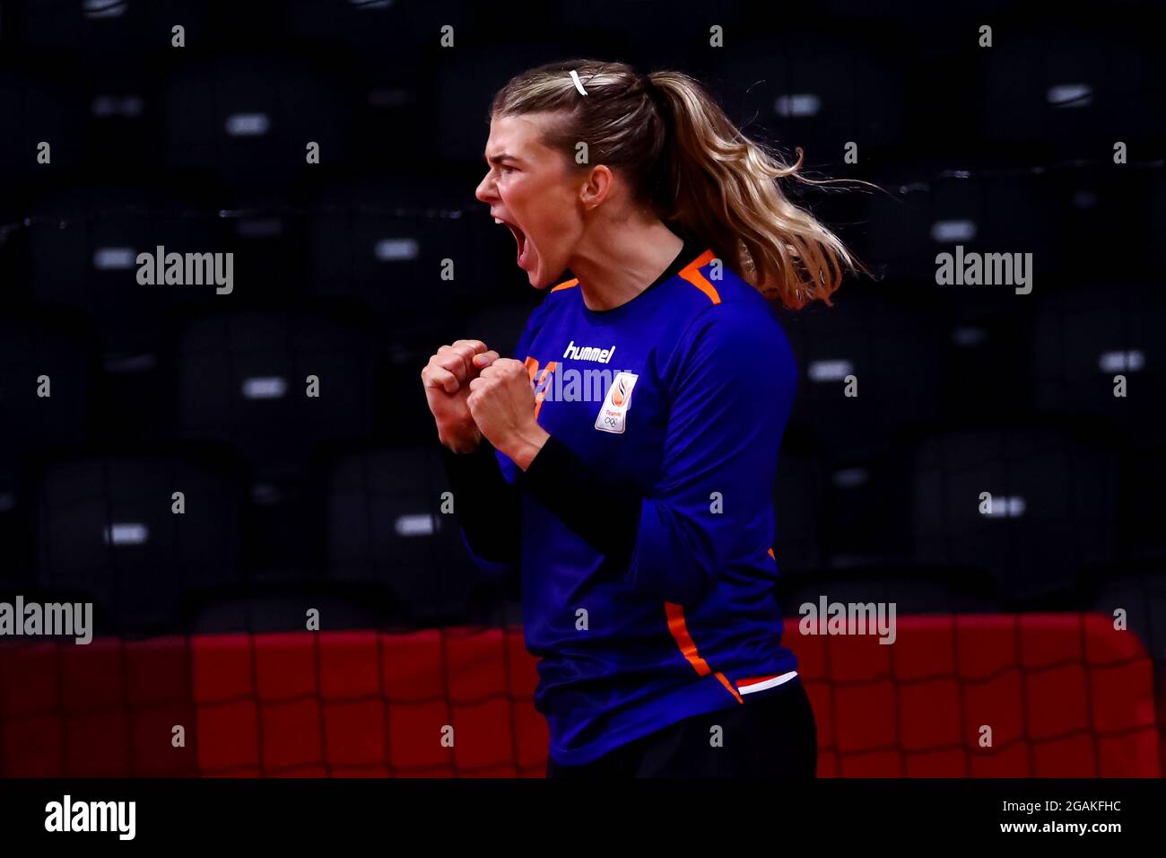 TOKIO, JAPAN - 31. JULI: Tess Wester of the Netherlands während des Handballturniers der Olympischen Frauen in Tokio 2020 zwischen Norwegen und den Niederlanden im Yoyogi National Stadium am 31. Juli 2021 in Tokio, Japan (Foto von Orange Picics) NOCNSF House of Sports Stockfoto