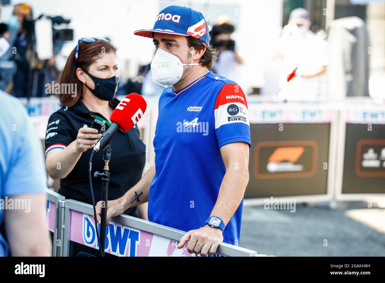 # 14 Fernando Alonso (ESP, Alpine F1 Team), F1 Grand Prix von Ungarn beim Hungaroring am 29. Juli 2021 in Budapest, Ungarn. (Foto von HOCH ZWEI) Stockfoto