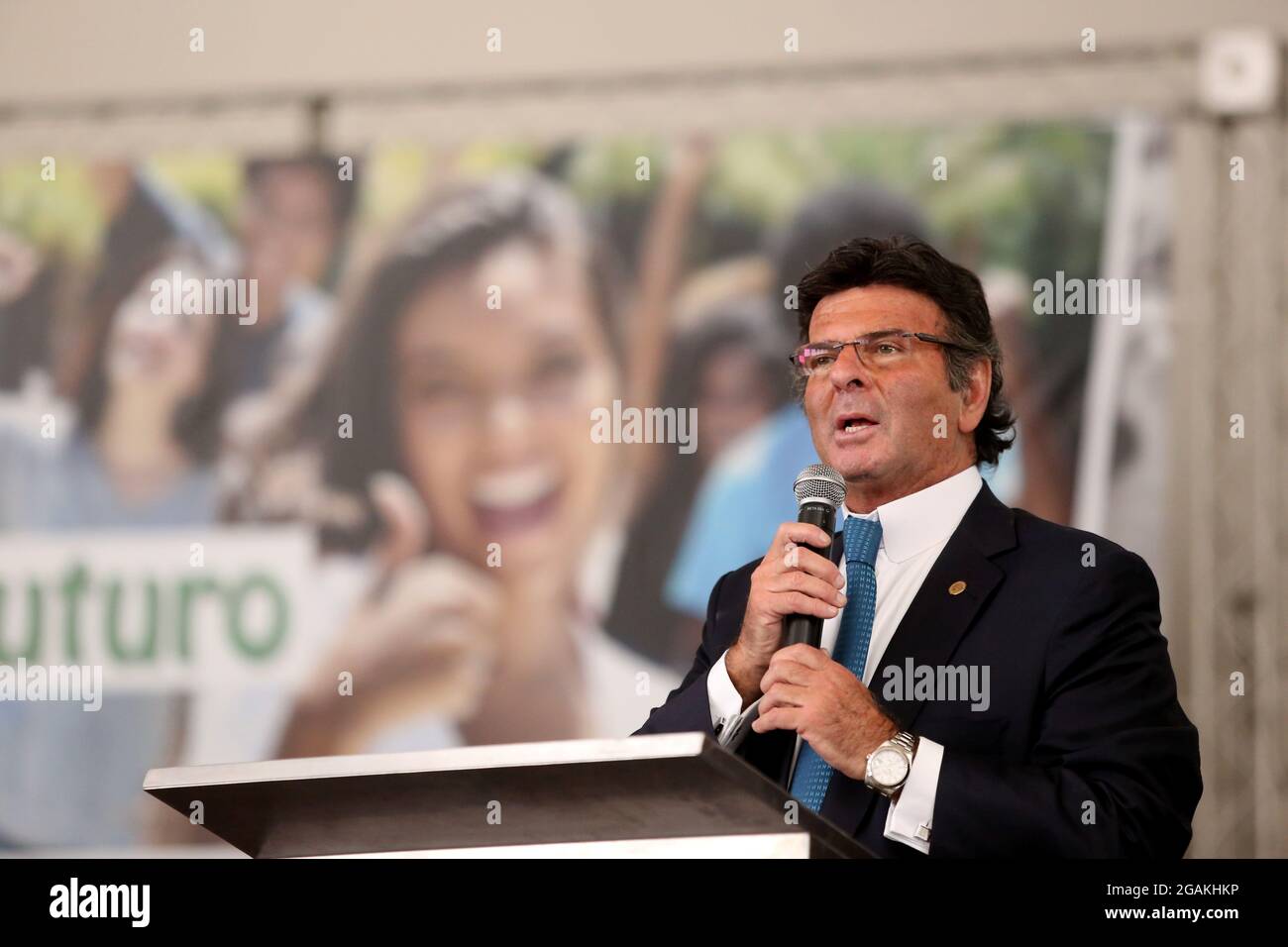salvador, bahia, brasilien - 31. juli 2018: Der Minister und Präsident des brasilianischen Obersten Gerichtshofs Luiz Fux wird während einer Präsentation in der Stadt S zu sehen sein Stockfoto