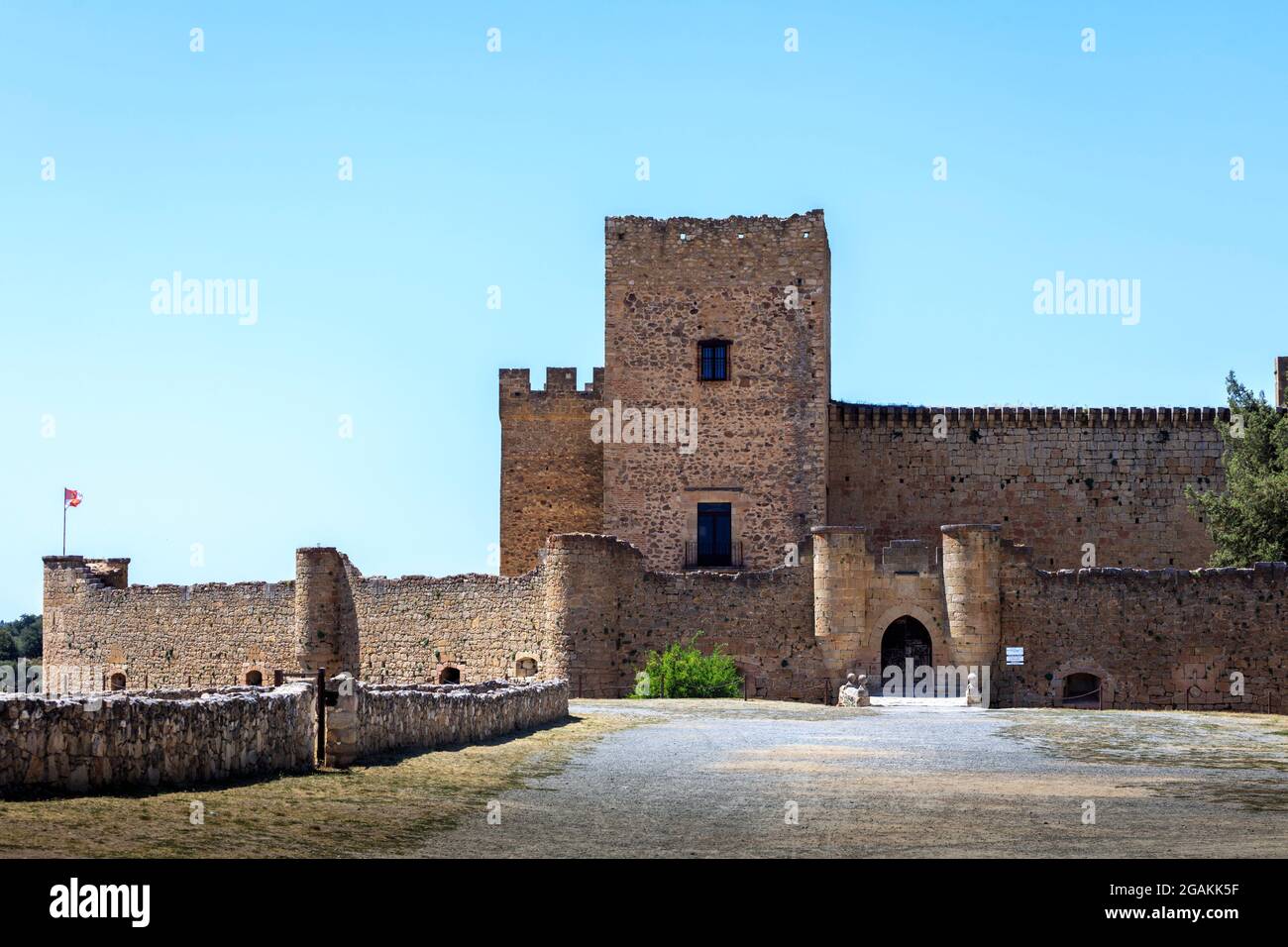 Die Burg der mittelalterlichen Stadt Pedraza in der Provinz Segovia. Spanien. Stockfoto