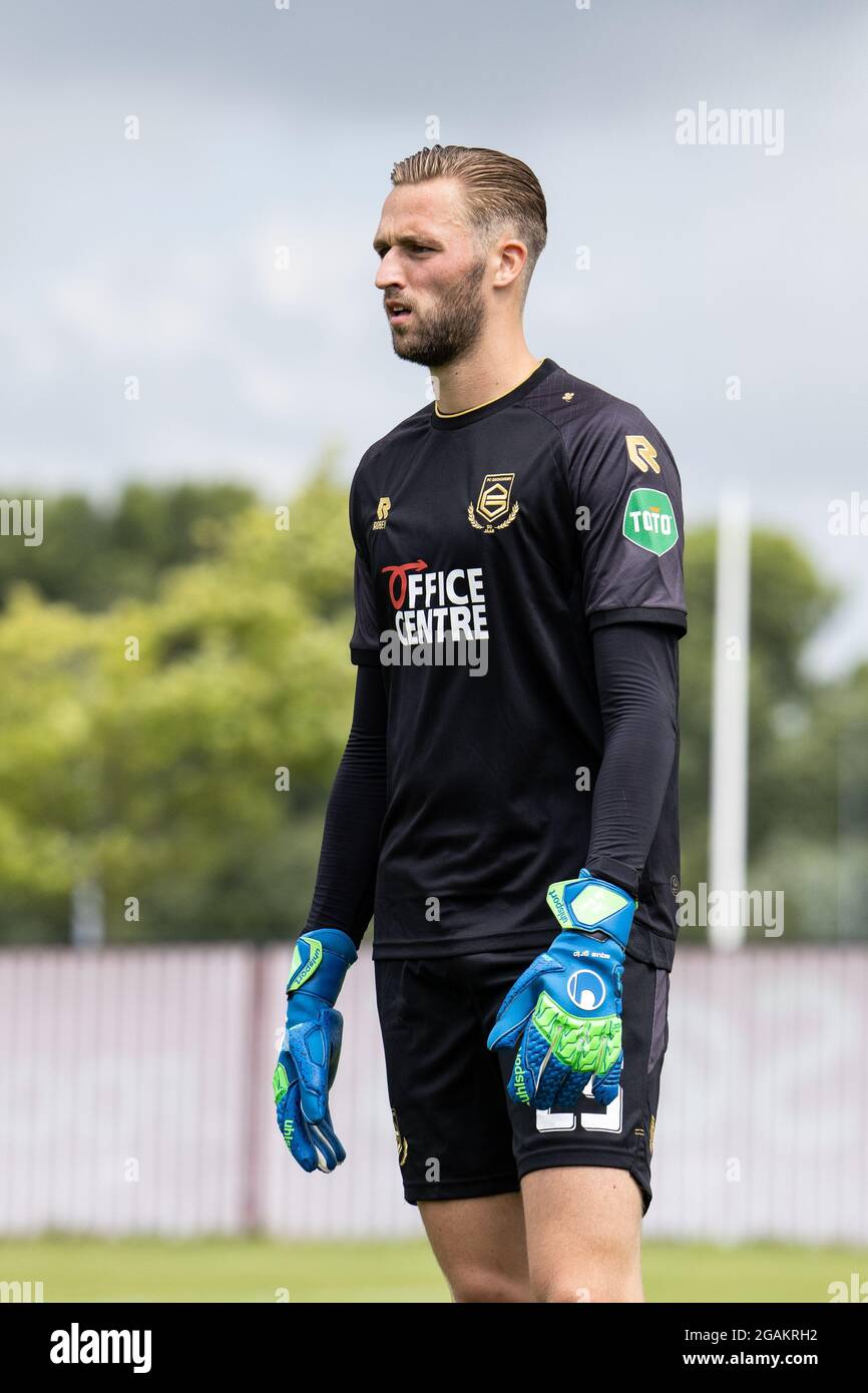 ALMERE, 31-07-2021 , Yanmar Stadium , Saison 2021 / 2022 , Vorsaison freundlicher holländischer Fußball. FC Groningen Torwart Jan de Boer während des Spiels Almere City FC U21 - FC Groningen (Foto von Pro Shots/Sipa USA) *** Weltrechte außer Österreich und den Niederlanden *** Stockfoto