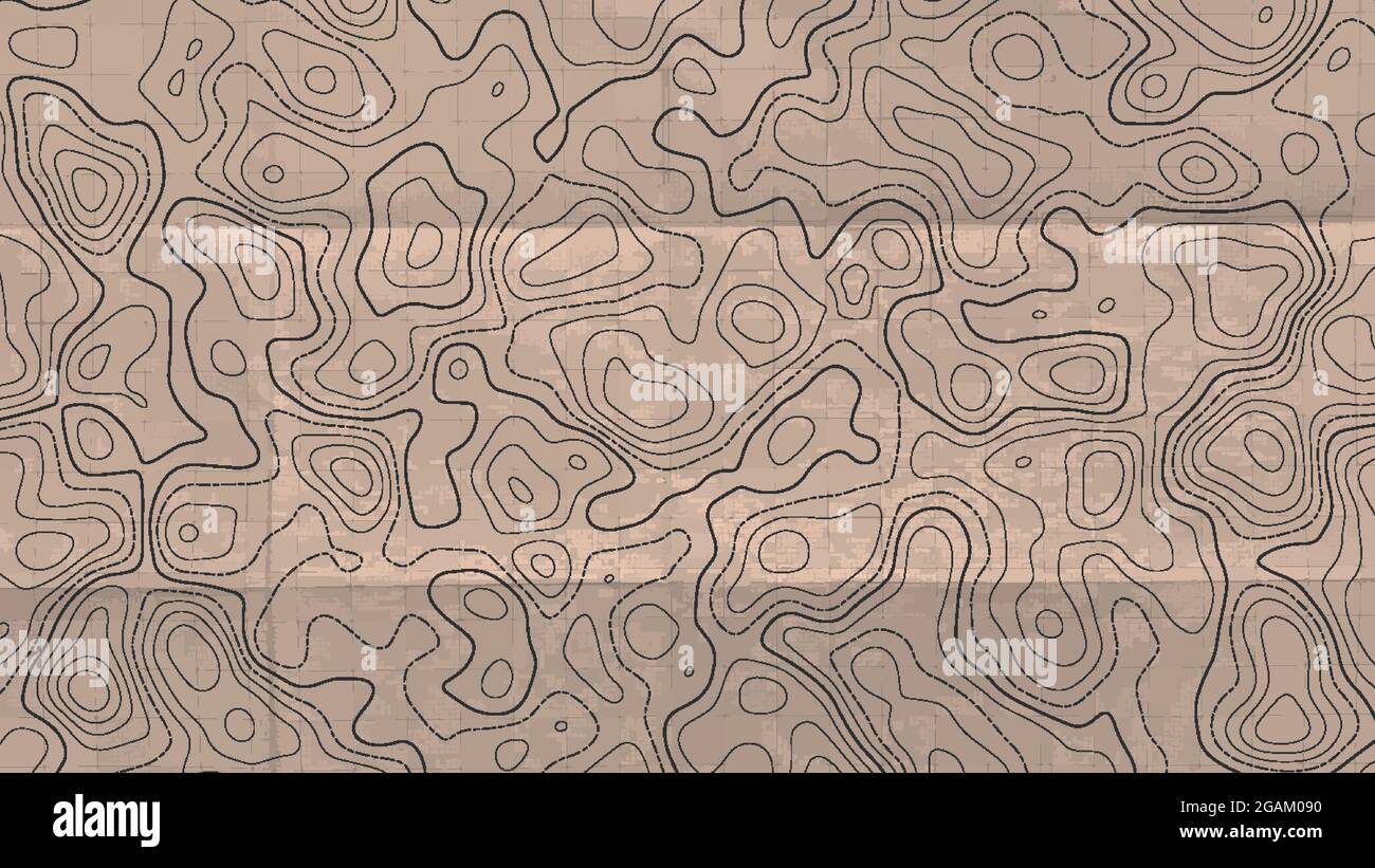Topografische Linienkarte. Topografische Karte mit abstraktem Konzept im Vintage-Stil. Vektorhintergrund. Stock Vektor