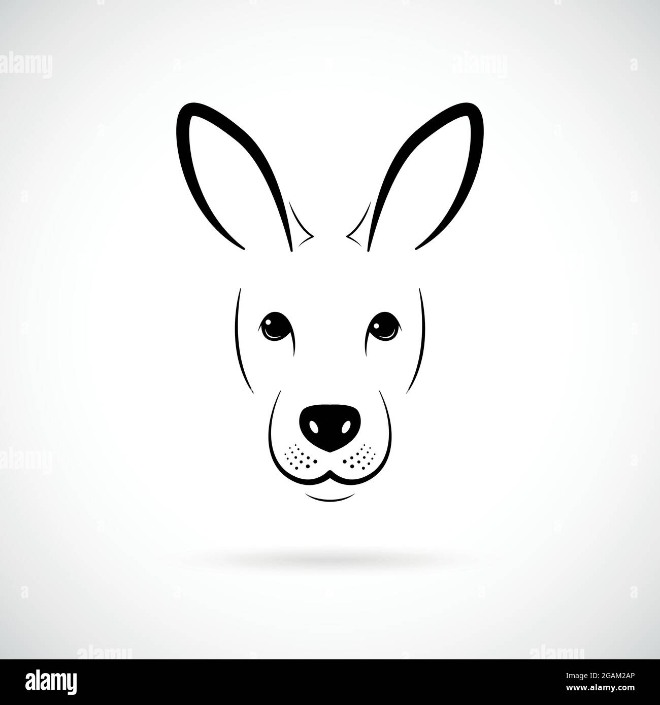 Silhouette mit Känguru-Schnauze. Symbol für die Säugetierlinie. Minimalistisches Vorlagendesign. Vektorgrafik. Stock Vektor