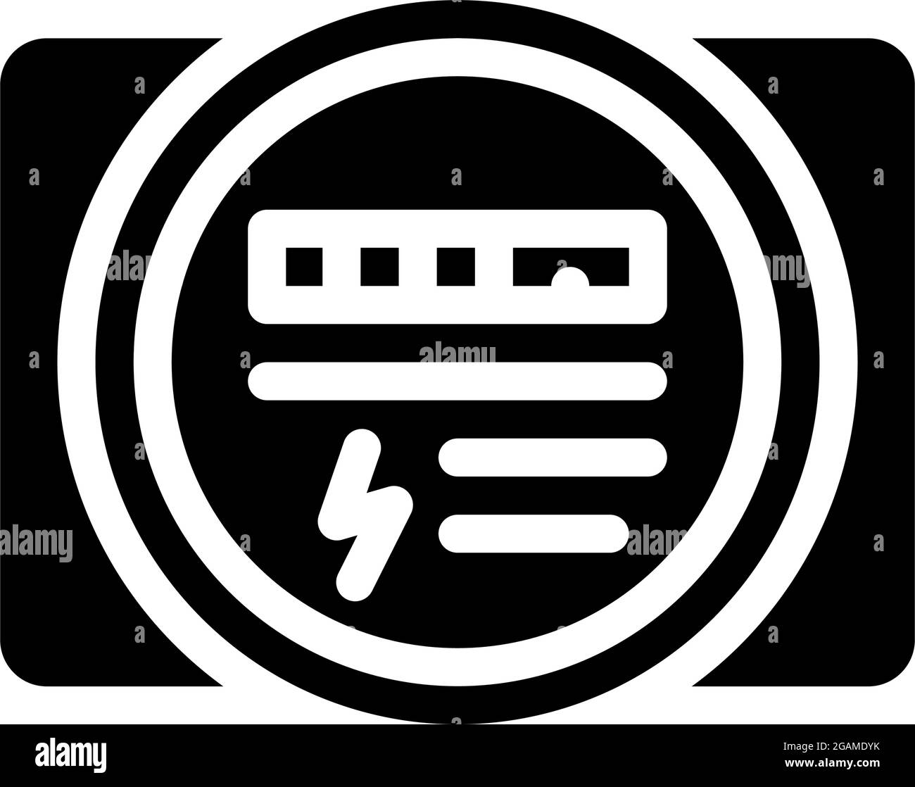 Elektrische Meter Glyphe Symbol Vektor-Illustration Stock Vektor