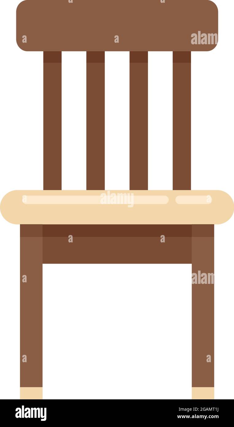 Symbol für den klassischen Stuhl aus Holz. Flache Abbildung von Holz klassischen Stuhl Vektor-Symbol isoliert auf weißem Hintergrund Stock Vektor