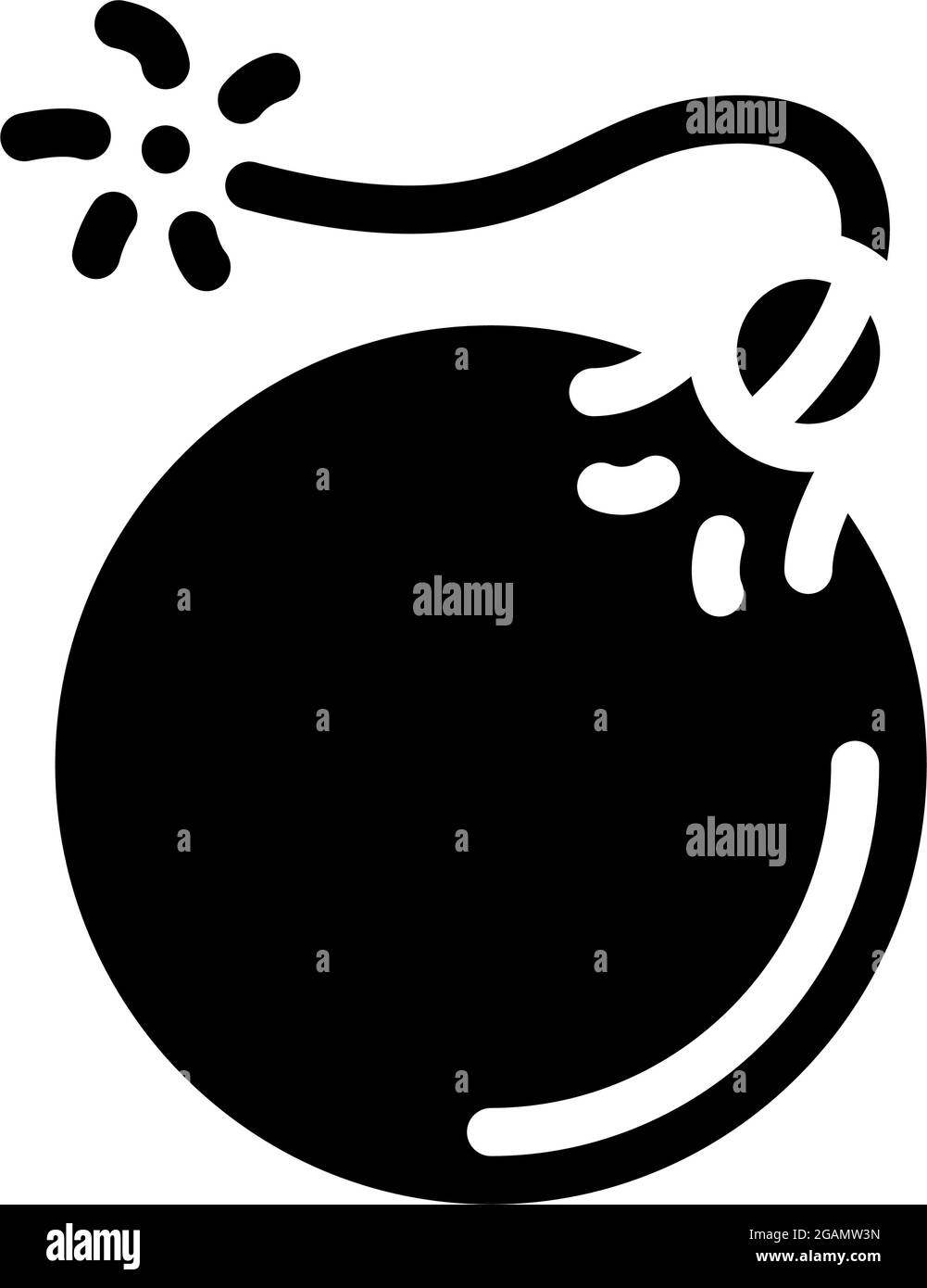 Bomb Piraten Glyphe Symbol Vektor Illustration Stock Vektor