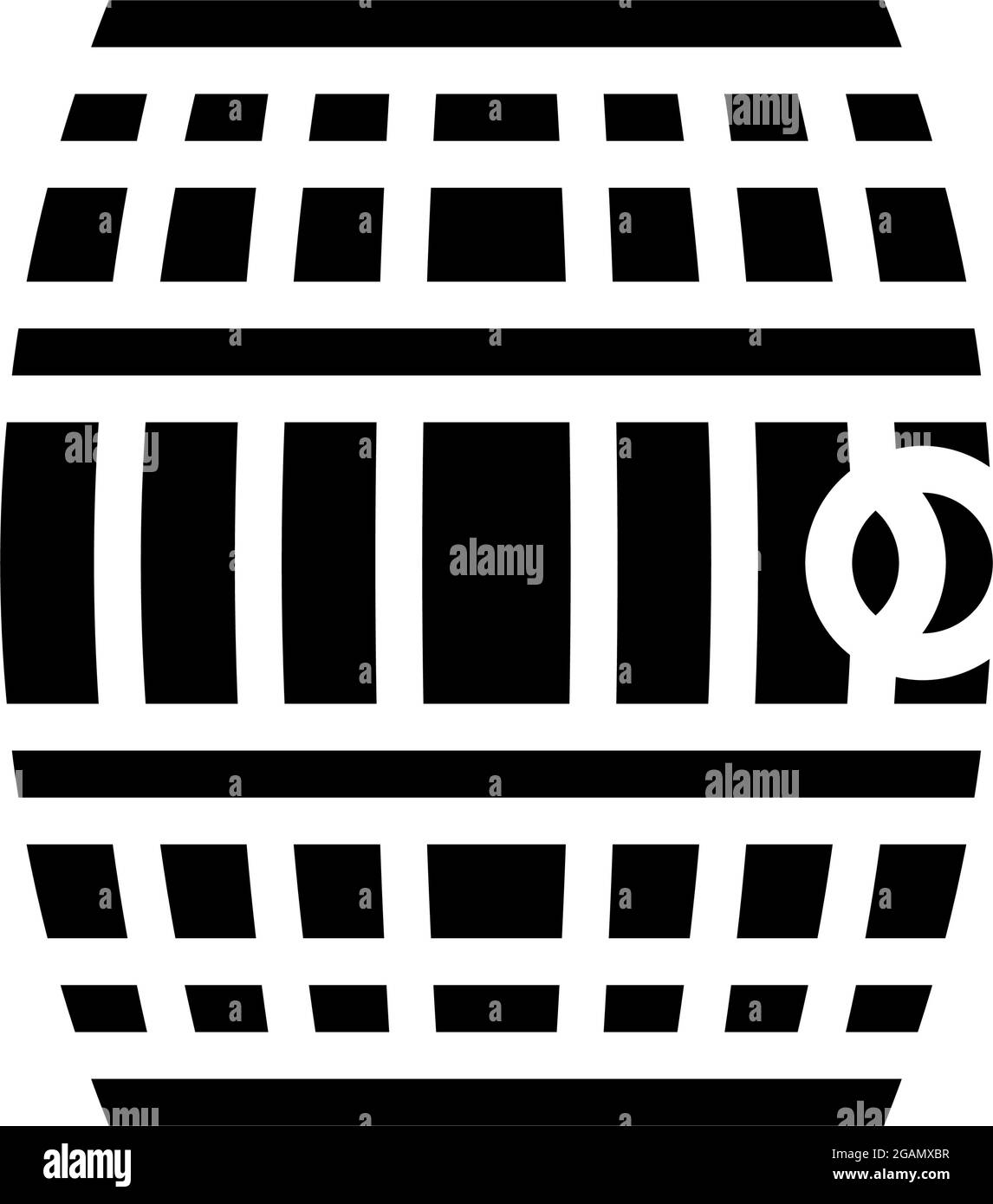 Fass mit Gunpowder oder Rum Glyph Icon Vektorgrafik Stock Vektor